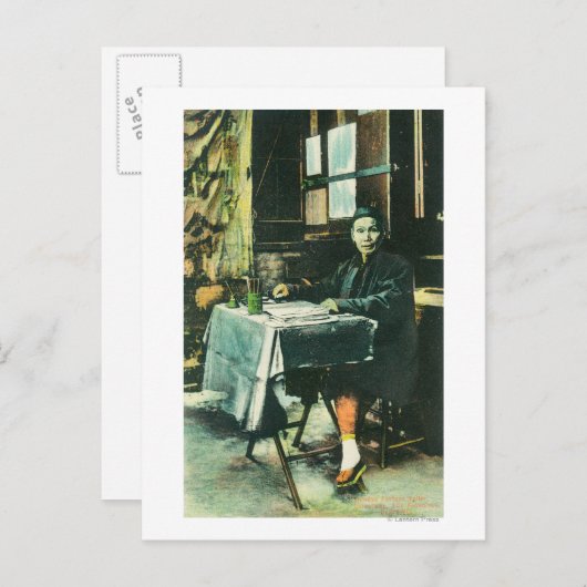 Carte Postale Vue d'un vendeur chinois de Fortune (Devant / Derrière)