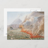 Carte Postale Vue d'une éruption du mont Vésuve qui a commencé l (Devant / Derrière)