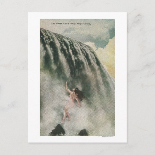 Carte Postale Vue d'une femme aux chutes (Devant)