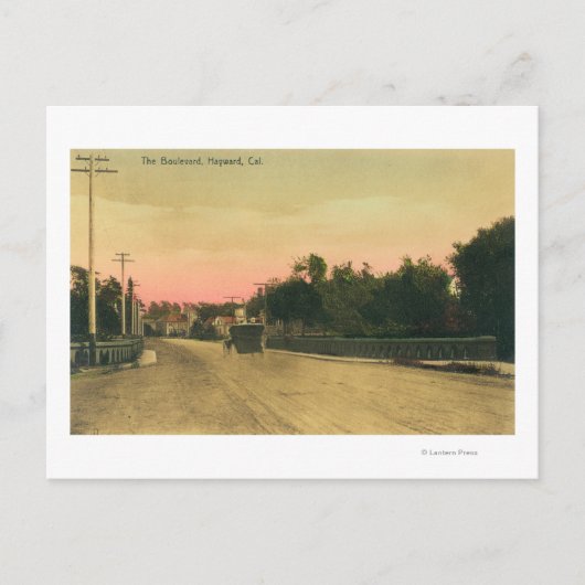 Carte Postale Vue d'une Ford Model-T sur le boulevard (Devant)