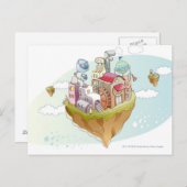 Carte Postale Vue d'une illustration abstraite colorée (Devant / Derrière)