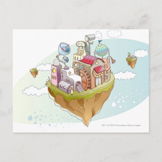 Carte Postale Vue d'une illustration abstraite colorée (Devant)