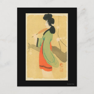 Carte Postale Vue d'une Japonaise à ParisParis, France