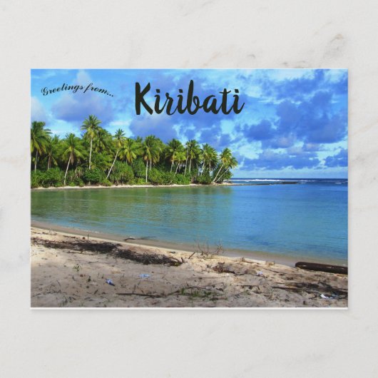 Carte Postale Vue d'une plage à Butaritari Kiribati (Devant)