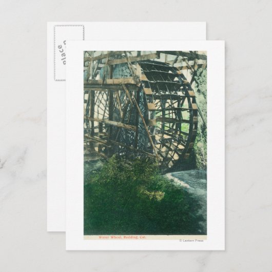Carte Postale Vue d'une roue d'eauRedding, CA (Devant / Derrière)