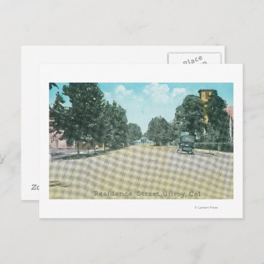 Carte Postale Vue d'une rue de résidenceGilroy, CA (Devant / Derrière)