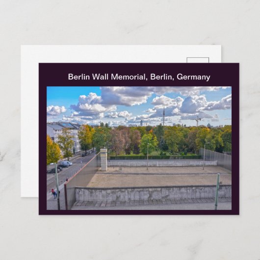 Carte Postale Vue d'une section du mur de Berlin, Allemagne (Devant / Derrière)