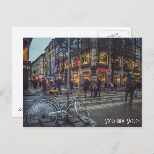 Carte Postale Vue dynamique de Stockholm, Suède (Devant / Derrière)