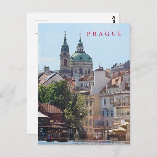 Carte postale vue église de Prague (Devant / Derrière)