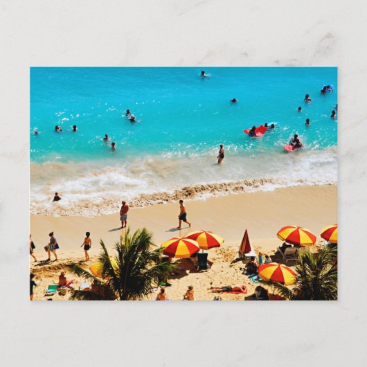 Carte Postale Vue Élevée Sur La Plage De Waikiki, Honolulu (Devant)