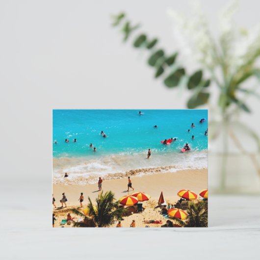 Carte Postale Vue Élevée Sur La Plage De Waikiki, Honolulu (Debout devant)