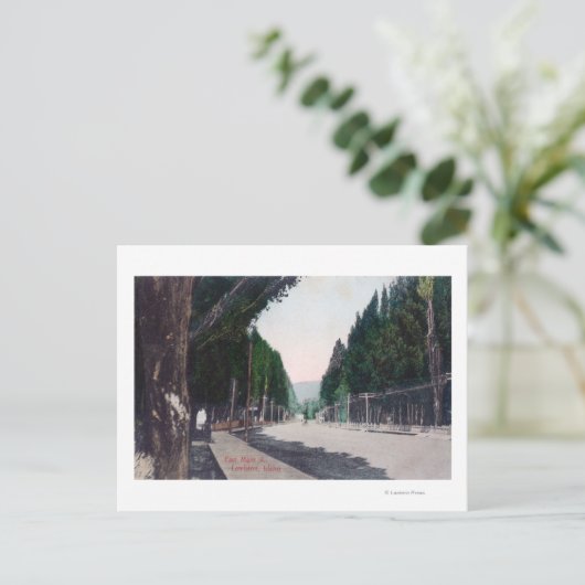 Carte Postale Vue Est sur Main Street Lewiston, ID (Debout devant)