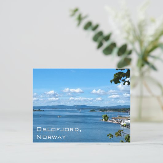 Carte Postale Vue estivale d'Oslofjord depuis Oslo, Norvège (Debout devant)