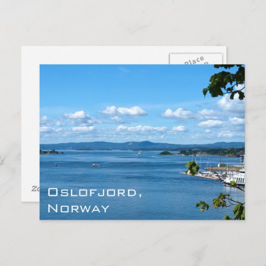 Carte Postale Vue estivale d'Oslofjord depuis Oslo, Norvège (Devant / Derrière)