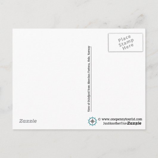 Carte Postale Vue estivale d'Oslofjord depuis Oslo, Norvège (Dos)