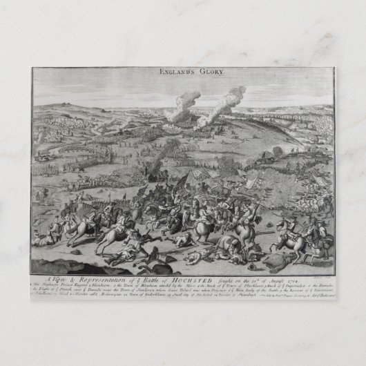Carte Postale Vue et représentation de la bataille de (Devant)