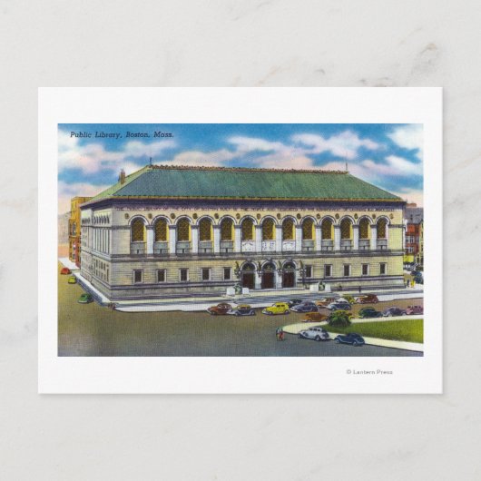 Carte Postale Vue extérieure de la bibliothèque publique (Devant)