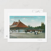 Carte Postale Vue extérieure de la gare (Devant / Derrière)