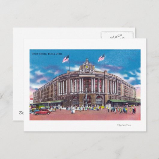 Carte Postale Vue extérieure de la gare du Sud (Devant / Derrière)