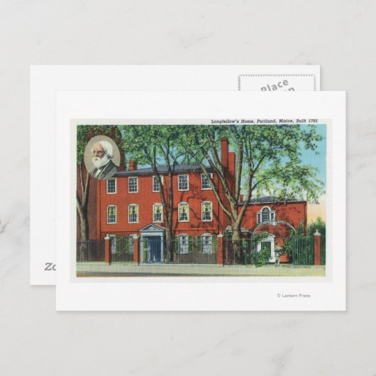 Carte Postale Vue extérieure de la maison de Longfellow 2 (Devant / Derrière)