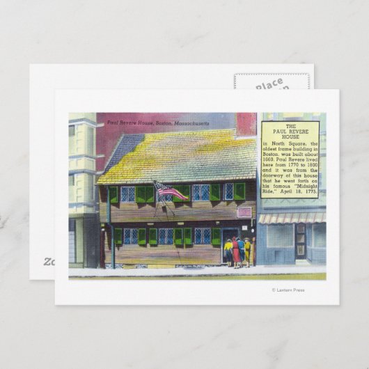 Carte Postale Vue extérieure de la maison Paul Revere (Devant / Derrière)