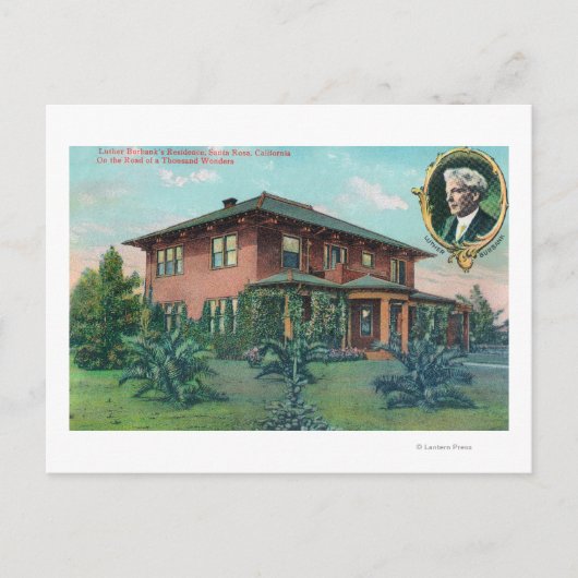 Carte Postale Vue extérieure de la résidence de Luther Burbank (Devant)