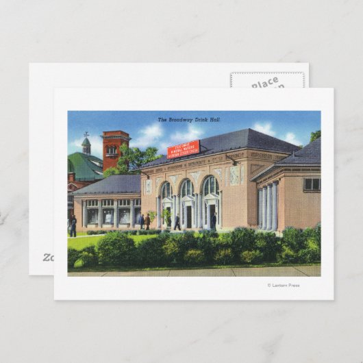 Carte Postale Vue extérieure de la salle de boisson Broadway (Devant / Derrière)