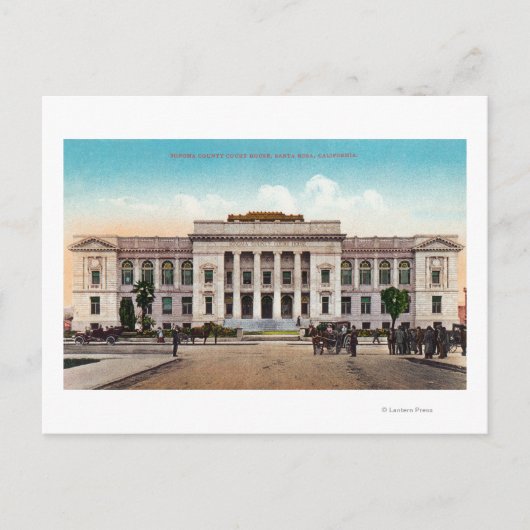 Carte Postale Vue extérieure de la Sonoma County Court House (Devant)