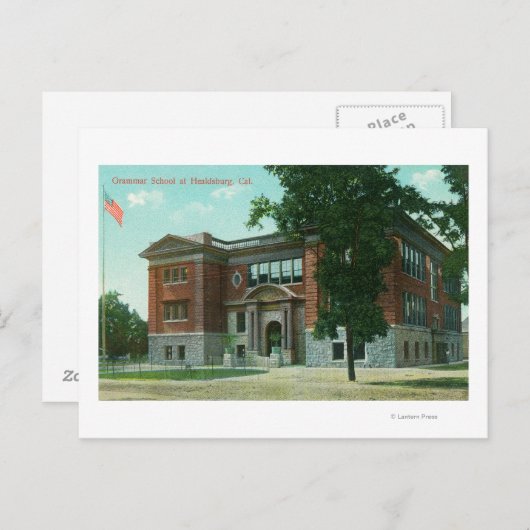 Carte Postale Vue extérieure de l'école de grammaire 3 (Devant / Derrière)