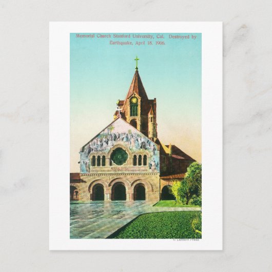 Carte Postale Vue extérieure de l'église Memorial à Stanford U (Devant)