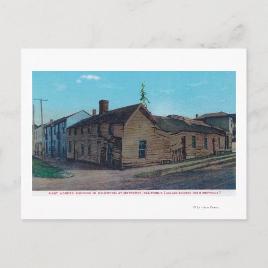 Carte Postale Vue extérieure du 1er Bldg en bois en Californie (Devant)