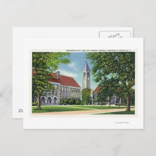 Carte Postale Vue extérieure du Boardman Hall et de la bibliothè (Devant / Derrière)