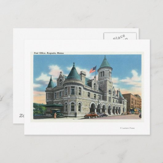 Carte Postale Vue extérieure du bureau de poste 4 (Devant / Derrière)