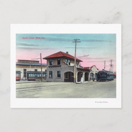 Carte Postale Vue extérieure du dépôt électrique Napa, CA (Devant)