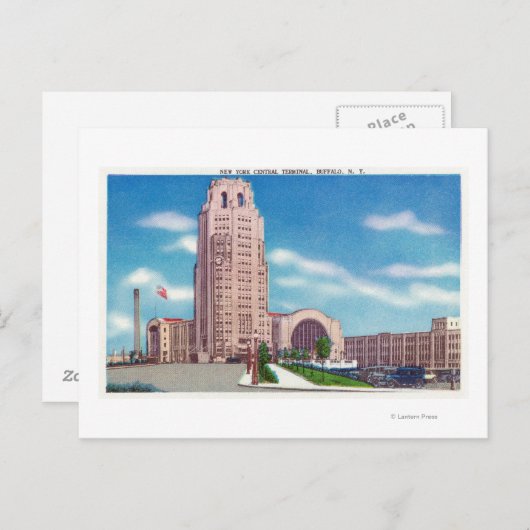 Carte Postale Vue extérieure du NY Central Terminal Bldg (Devant / Derrière)