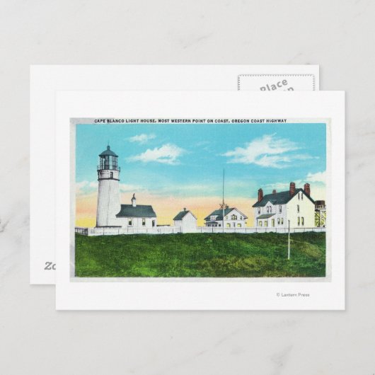 Carte Postale Vue extérieure du phare du Cap BlancoCôte (Devant / Derrière)