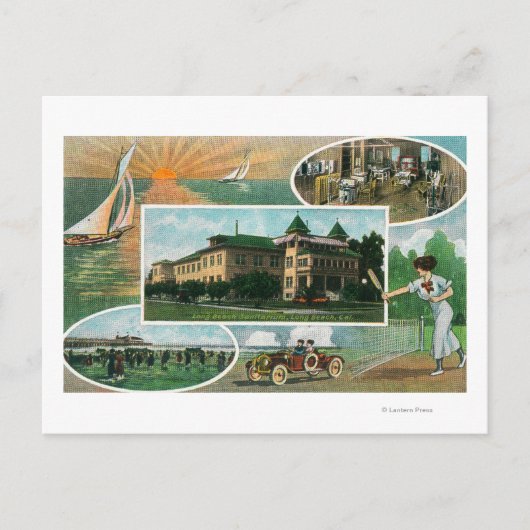 Carte Postale Vue extérieure du Sanitarium et vues Pittoresques (Devant)