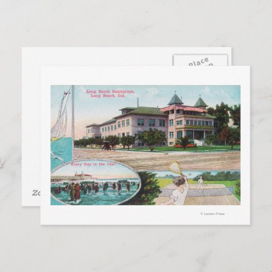 Carte Postale Vue extérieure du solarium de Long Beach (Devant / Derrière)