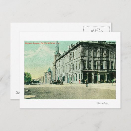 Carte Postale Vue extérieure du temple maçonnique (Devant / Derrière)