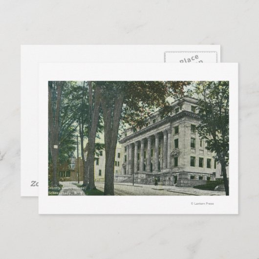 Carte Postale Vue extérieure du tribunal de comté (Devant / Derrière)