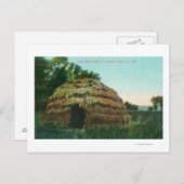 Carte Postale Vue extérieure d'un comté de Tule HutLake, CA (Devant / Derrière)