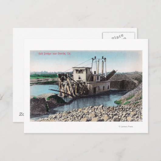 Carte Postale Vue extérieure d'un Gold DredgerOroville, CA (Devant / Derrière)