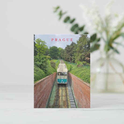 Carte postale vue funiculaire de Prague (Debout devant)