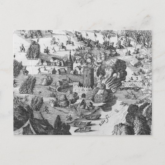 Carte Postale Vue générale de la bataille de Muhlberg (Devant)