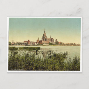 Carte Postale Vue générale, de la gare, Stralsund, Pommeraina