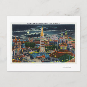 Carte Postale Vue générale du Luna Park la nuit