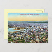 Carte Postale Vue générale vintage de Bellingham WA (Devant / Derrière)