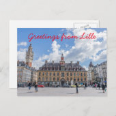 Carte postale vue Grand-Place Lille (Devant / Derrière)