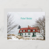 Carte Postale Vue hivernale du phare de Point Betsie (Devant / Derrière)