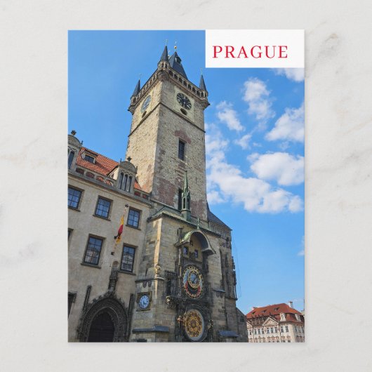 Carte postale vue horloge astronomique de Prague (Devant)